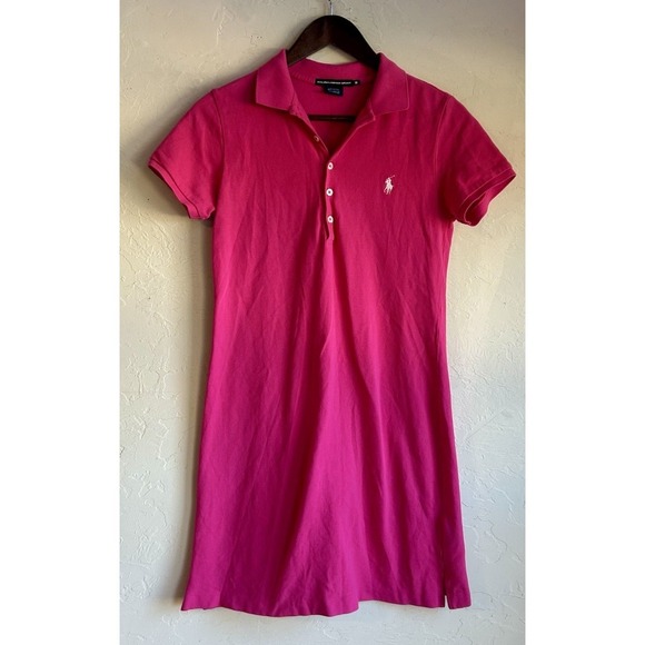 Ralph Lauren Dresses & Skirts - Ralph Lauren Sport Polo Dress M Hot Pink Logo Preppy Cotton Peru Sporty Tennis